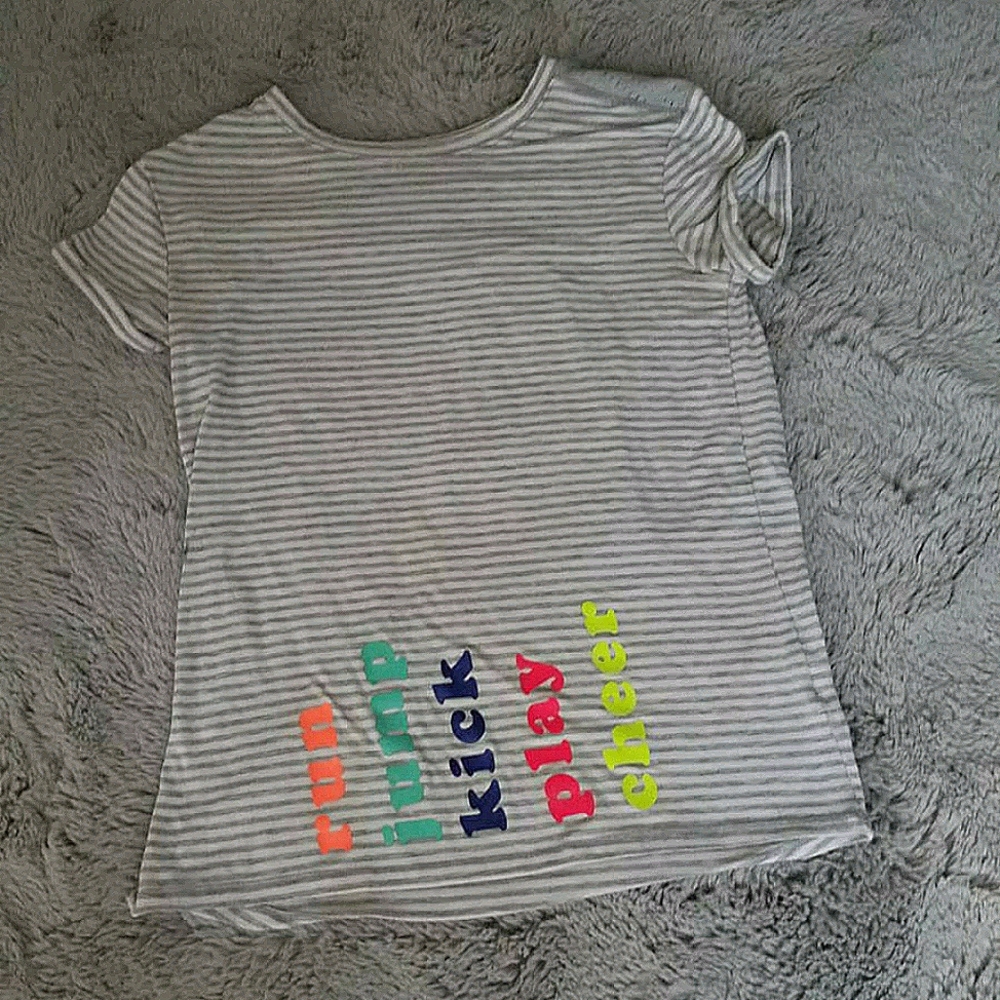 Girl's Striped Activity Words Tee